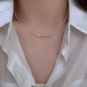 Bông chuyền hạt bạc vụn bạc 999 nguyên chất nữ - Mẫu mới 2025